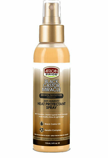 African Pride Black Castor Miracle Anti-Humidity Heat Protectant Spray 118 ml