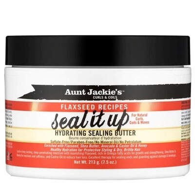 Aunt Jackie&#39;s Curls &amp; Coils Flaxseed Recipes Seal It Up Hydrating Sealing Butter 213 gr