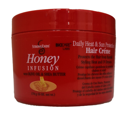 Biocare Strong Ends Honey Daily Heat &amp; Sun Protection Hair Creme 6 oz