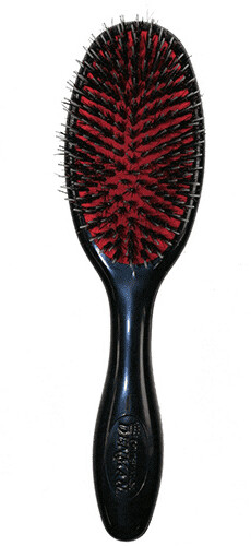 Grooming Brush D81M Medium Boar + Nylon Zwart