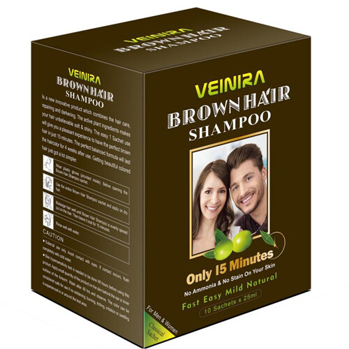 Veinira bruin haarkleur shampoo per zakjes à 25ml