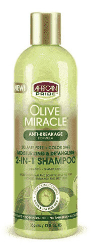 African Pride Olive Miracle 2 -IN-1 Shampoo &amp; Conditioner 355 ml
