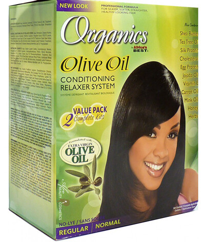 Africa's Best Organics Olive Oil Conditioning Relaxer System -Twin Pack Regular