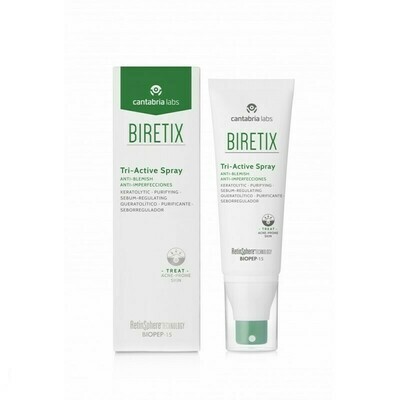 BIRETIX TRIACTIVE SPRAY 100ml . Spray refrescante y purificante para la piel corporal propensa al acné.