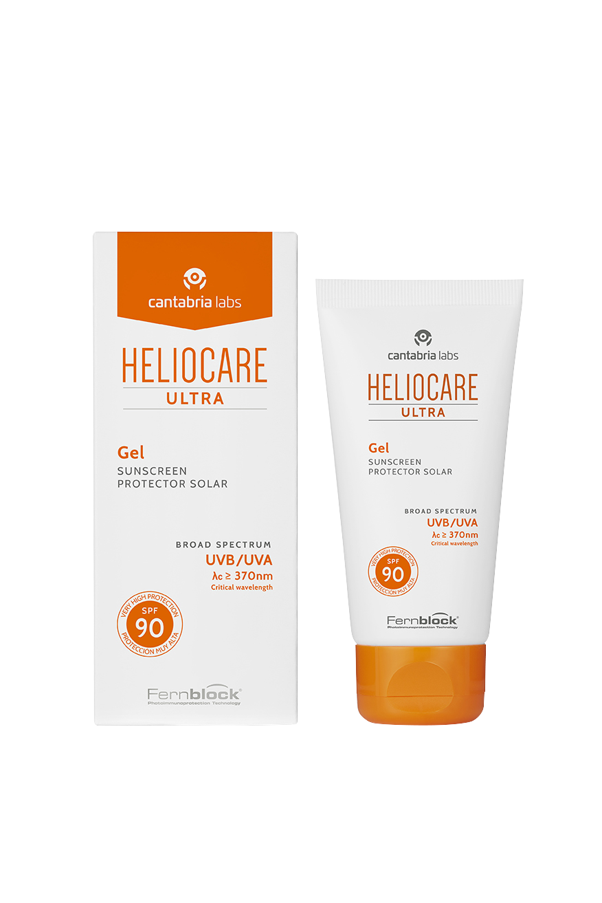 HELIOCARE ULTRA Gel SPF 90. fotoinmunoprotector no comedogénico, con Alta Tecnología Cosmética con rápida absorción y un excelente acabado sin aspecto blanquecino.