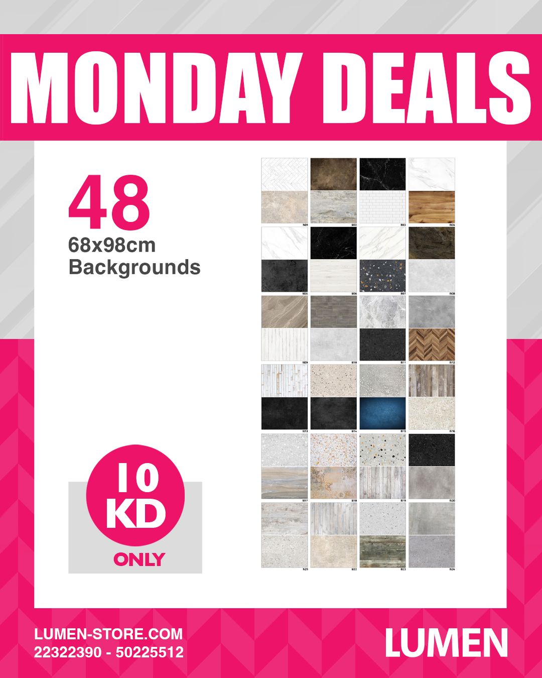 MAX Offer - 24x 68x98 cm Printed Backgrounds