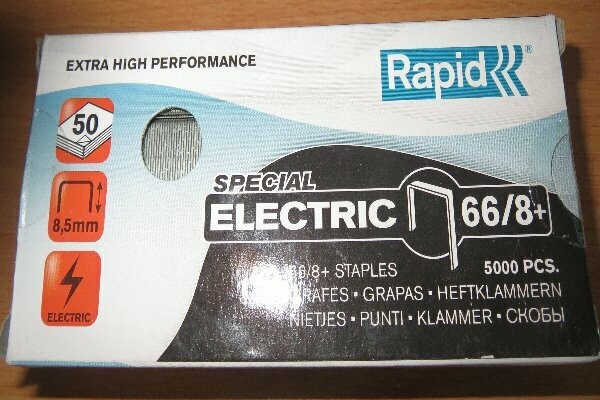 Rapid 66/8+ Spine Staples For 1001E/105E Staplers x5boxes, UK