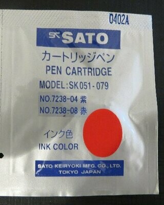Sato Keiryoki Pen Cartridge SK051-079, Red, x1pcs/pkt