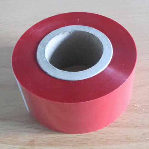 Textile Red Ribbon for white Labels, 30mm x 300m, 12rolls