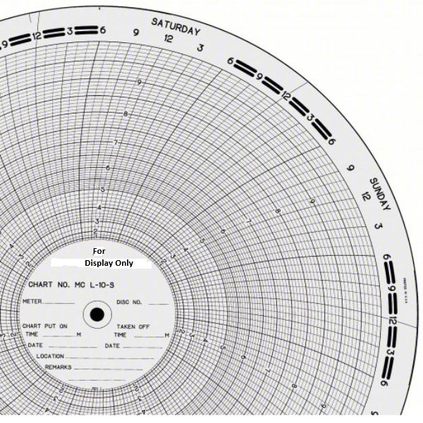 American Meter MC L10-S Gas Chart, 11.125'' x100shts/pkt