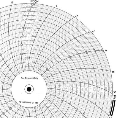 Partlow 002-138-02 Chart Paper, 10'', 24 HR, 0-400 (0-400), x100shts/pkt