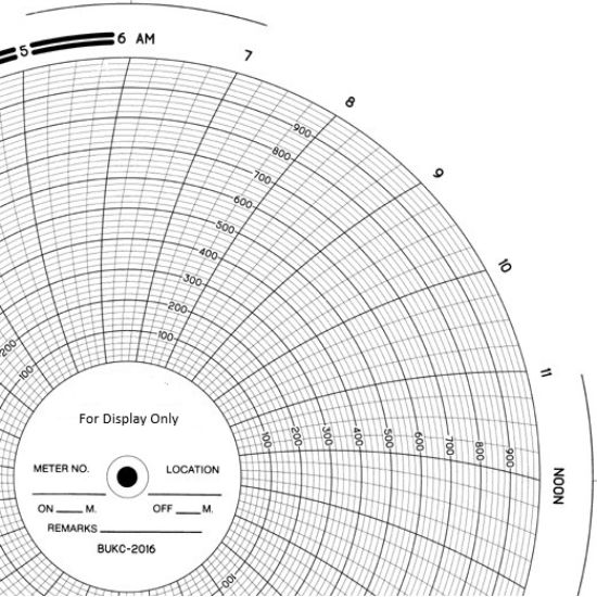 Barton BUKC-2016 Chart, 254mm (10''), 24HR, range 0-1000, x100shts/pkt.
