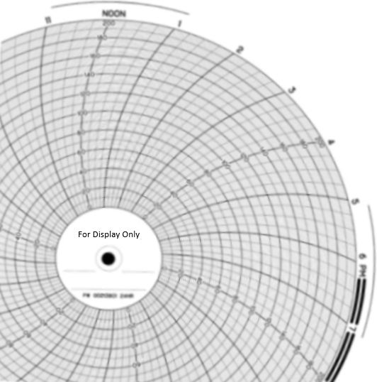 Partlow 002-138-01 Chart Paper, 10'', 24 HR, 0-200 (0-200), x100shts/pkt