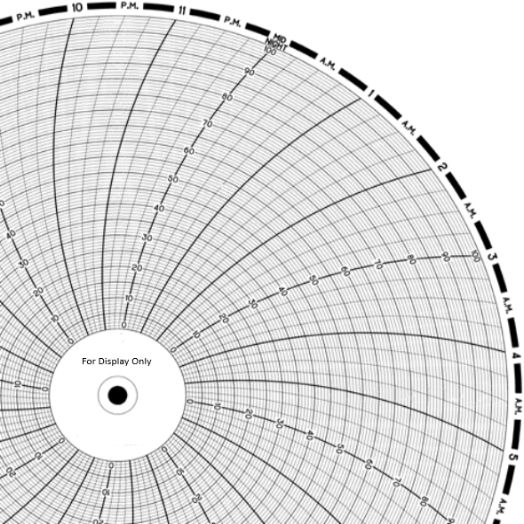 ABB Taylor 500P1225-1 Circular Chart Paper, 10.5'', 24 HR, x100 shts/pkt ABB Taylor 500P1225-1 Circular Chart Paper, 10.5'', 24 HR, x100 shts/pkt