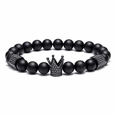 Black on black Crown beads