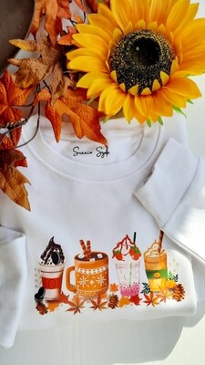 Autumn Vibe Sweat Top - Coffee Cups