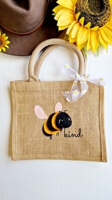 Bee Kind Jute Tote Gift Bag