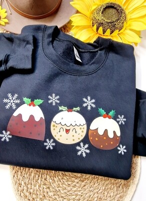 Christmas Pudings Sweat Top/Crew Neck