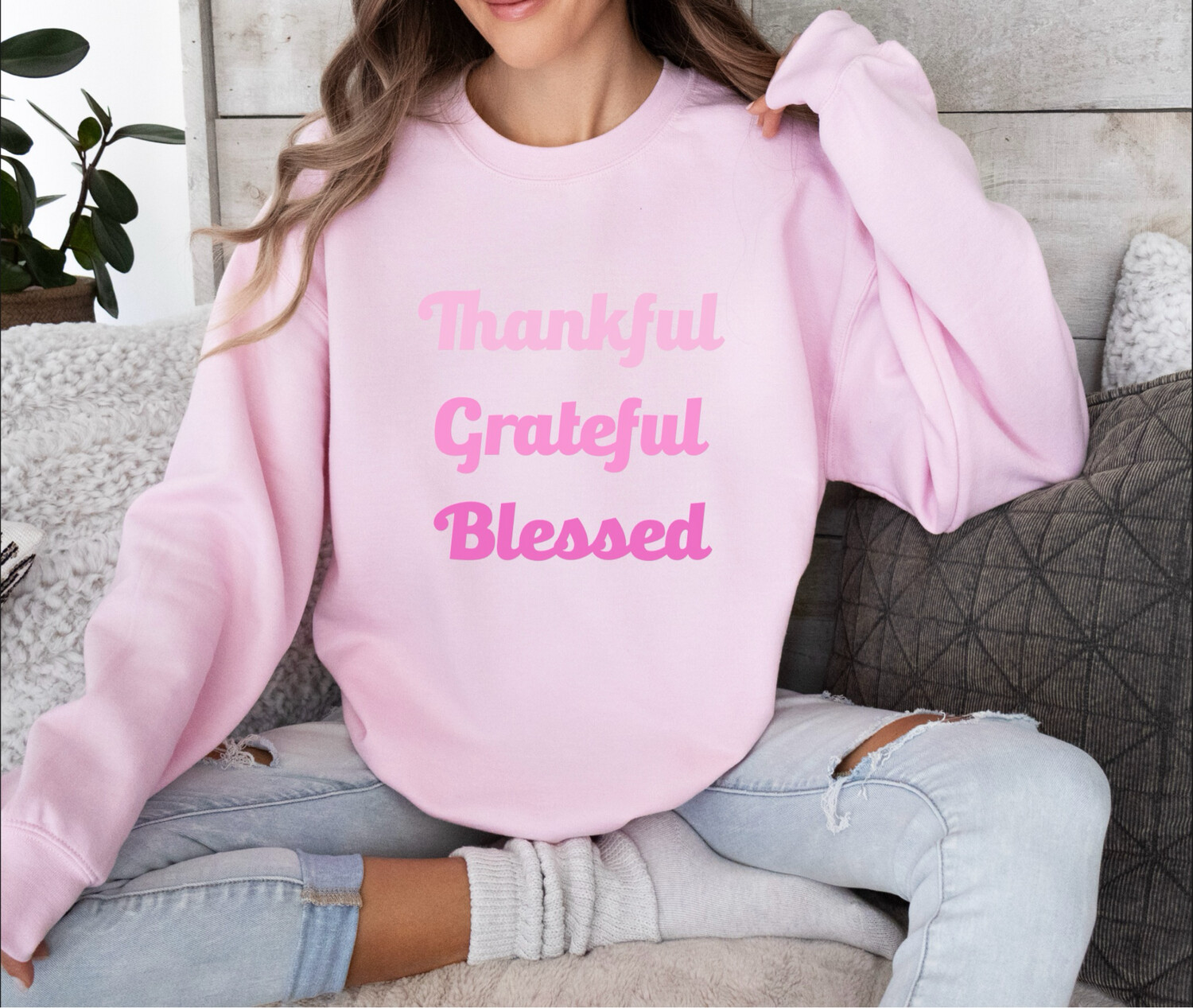 Thankful Grateful Blessed Sweat Top