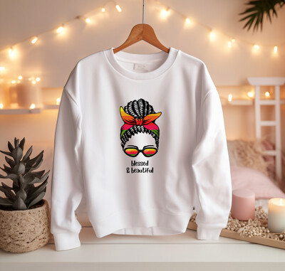 Beautiful and Blessed Top/Crew Neck