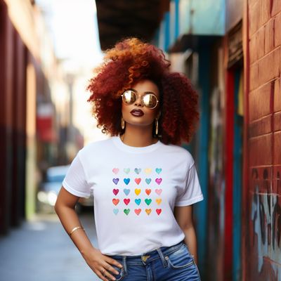 Rainbow Hearts T-shirt 