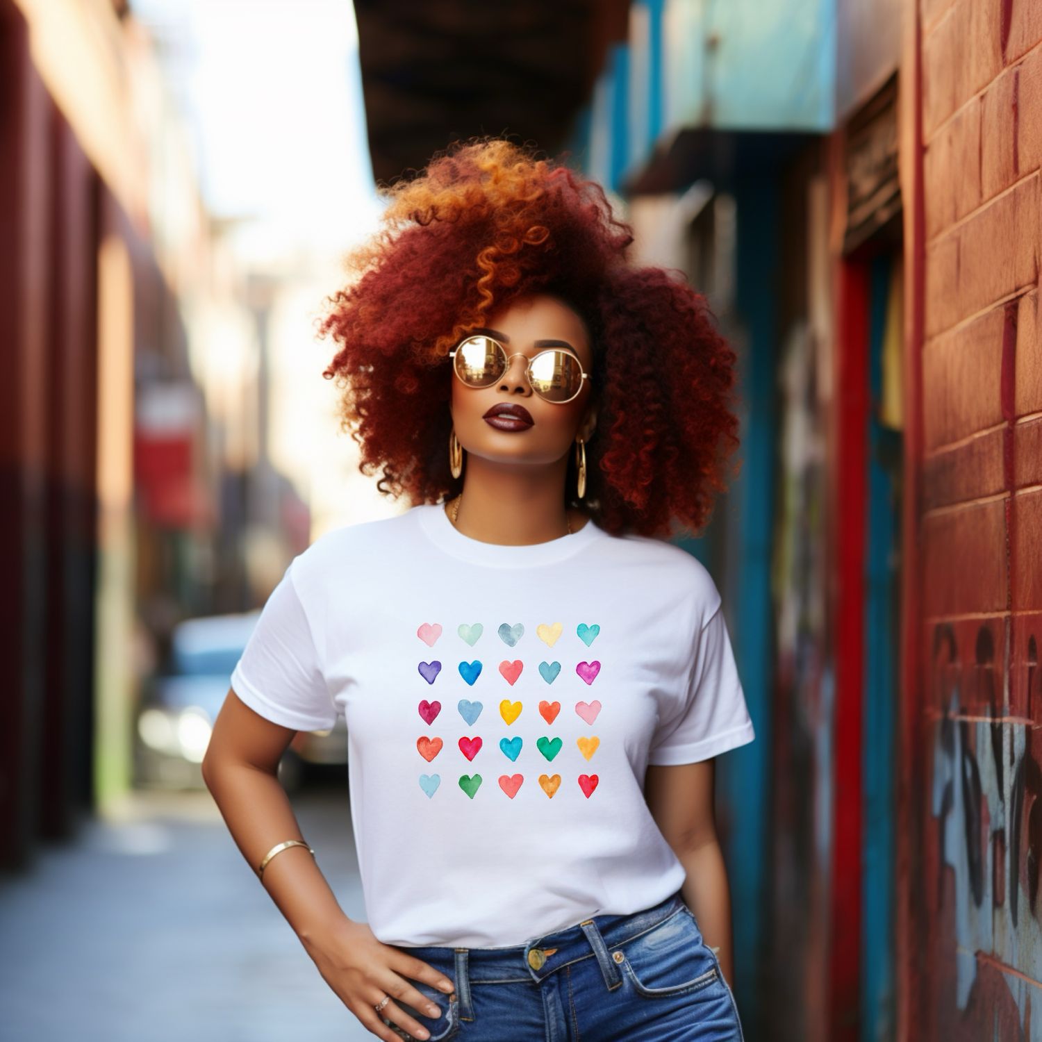 Rainbow Hearts T-shirt 