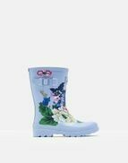 Blue Floral Rain Boots - 10