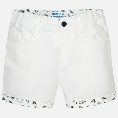 White Cuffed Shorts 1292 9m