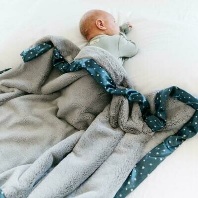 Navy Twinkle Star Lush Blanket 