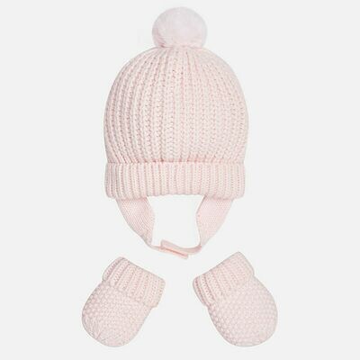 Pink Hat & Mitten Set 9608 - 0m
