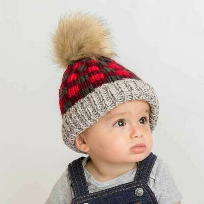 Red Buffalo Check Hat - L