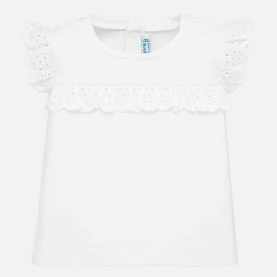 White Ruffled T-Shirt 1061 6m