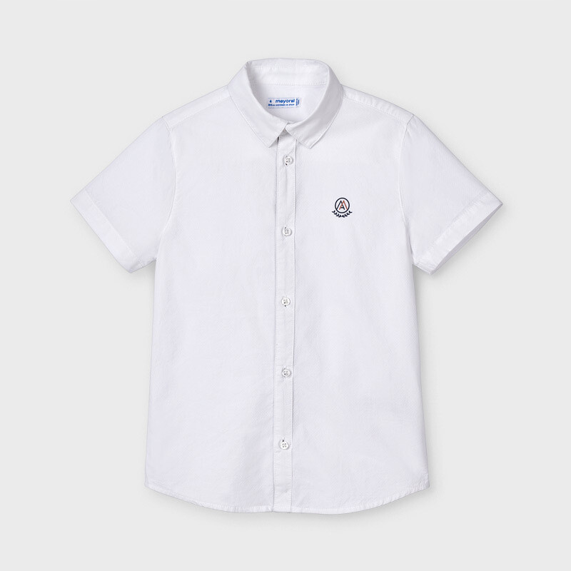 White Short Sleeve Dress Shirt 3121