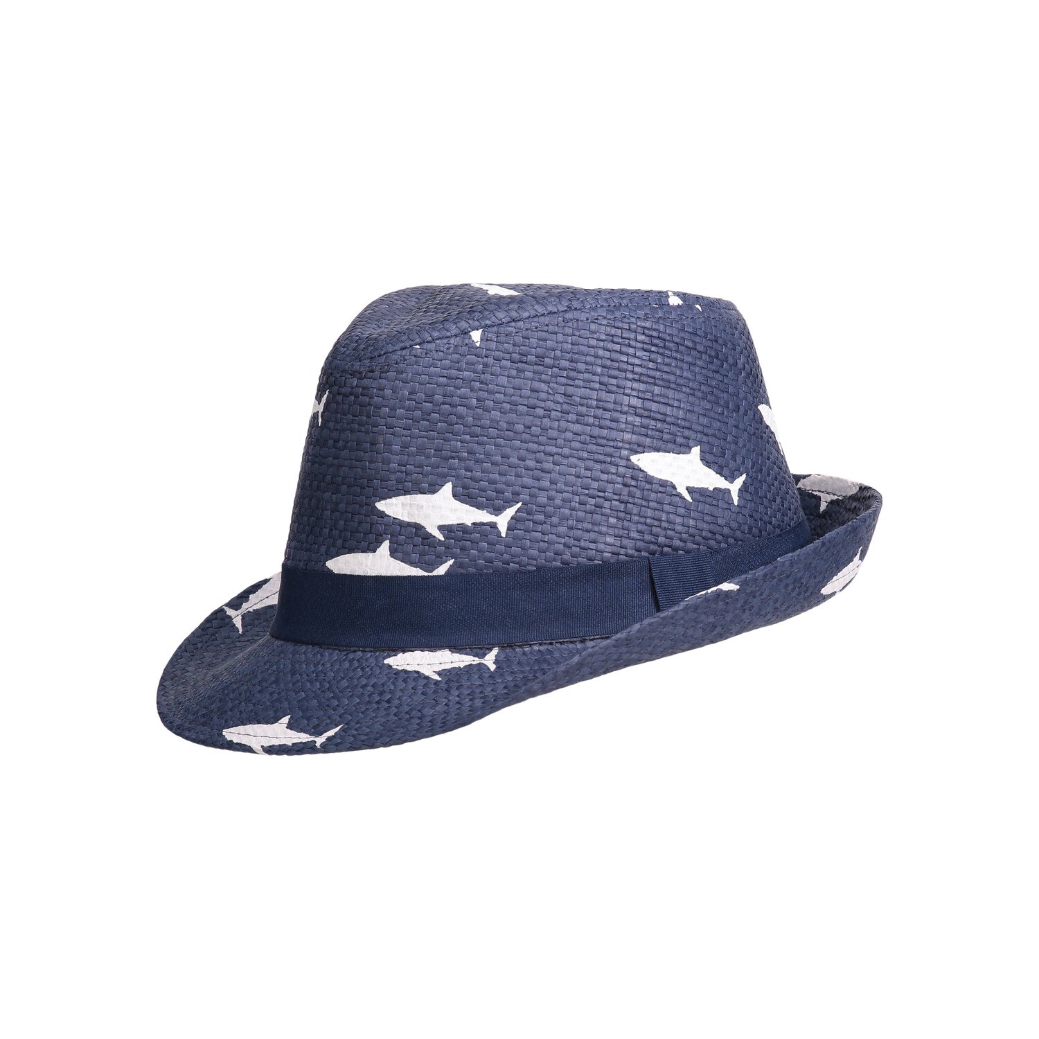 Navy Shark Straw Hat