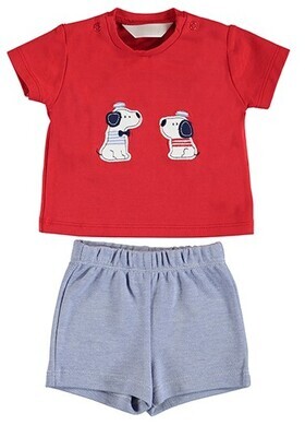 Red Puppy Shorts Set 1651
