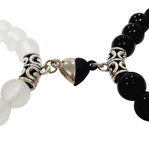 DON CIPRIANO-PULSERA PAREJA IMAN CORAZON UNISEX + ESTUCHE