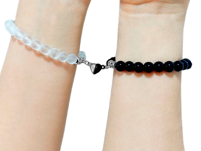 DON CIPRIANO-PULSERA PAREJA IMAN CORAZON UNISEX + ESTUCHE