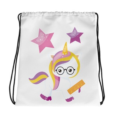 School Unicorn Drawstring Bag