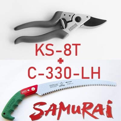 C-330-LH ICHIGEKI Heavy Duty Curved Saw + Heavy Duty Pruner