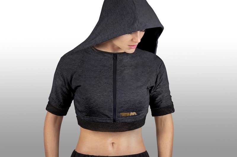 2xME female hoodie anthracite 2in1