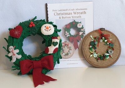 Sewing Pattern Booklet. Christmas Wreath & Button Wreath.