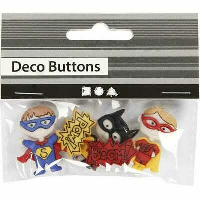 Novelty shaped buttons - 'Superhero'