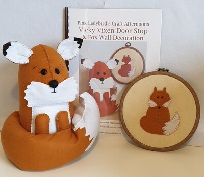 Sewing Pattern Booklet. Vicky Vixen door stop & fox wall decoration.