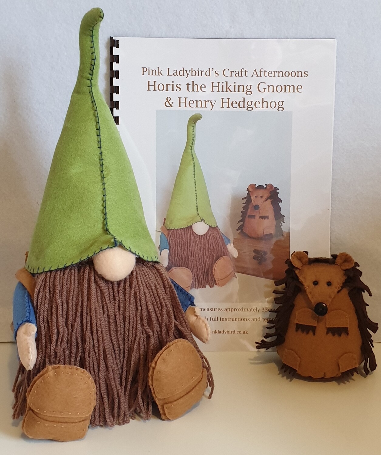Sewing Pattern Booklet. Horis the hiking gnome & Henry Hedgehog