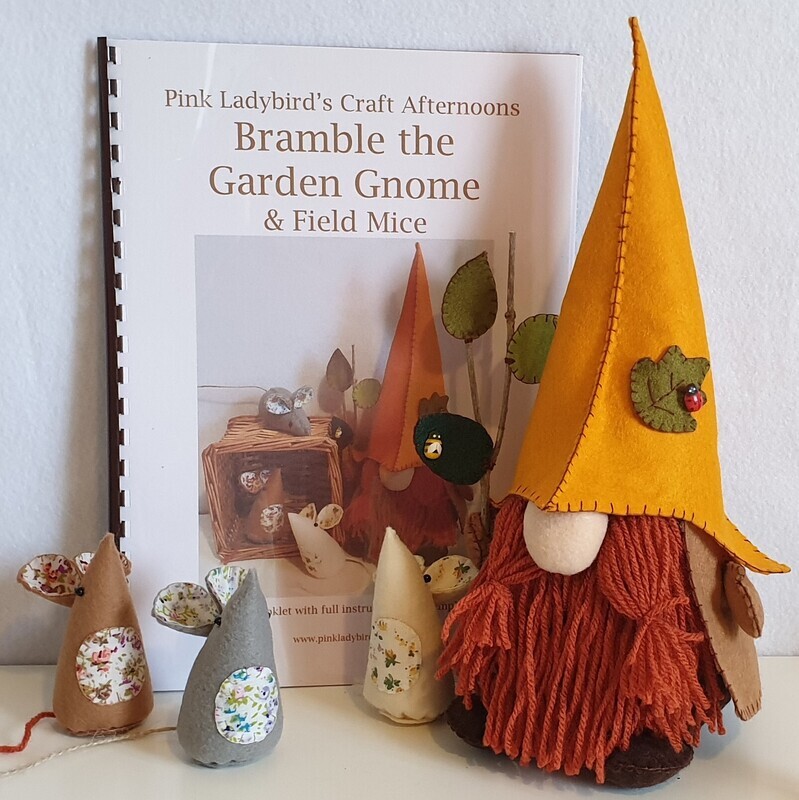 Sewing Pattern Booklet. Bramble the Garden Gnome &amp; Field Mice