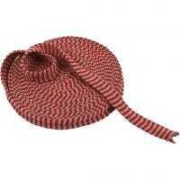 knitted tube. Christmas red/grey. 22mm x 2mtrs