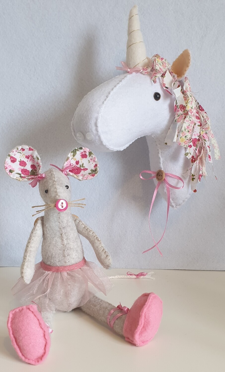 DOWNLOADABLE PDF Pattern Booklet - Ballerina Mouse and Florence the Unicorn.