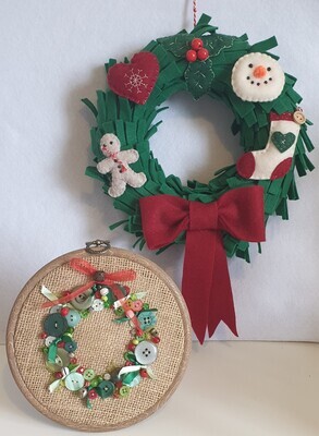 DOWNLOADABLE PDF Pattern Booklet -Christmas Wreath and Button Wreath