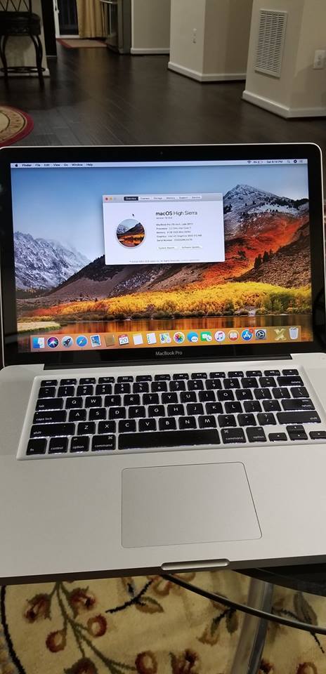 Macbok Pro 15.4 A1286 I7 2.2 GHZ 8 GS RAM OFFICE 2016