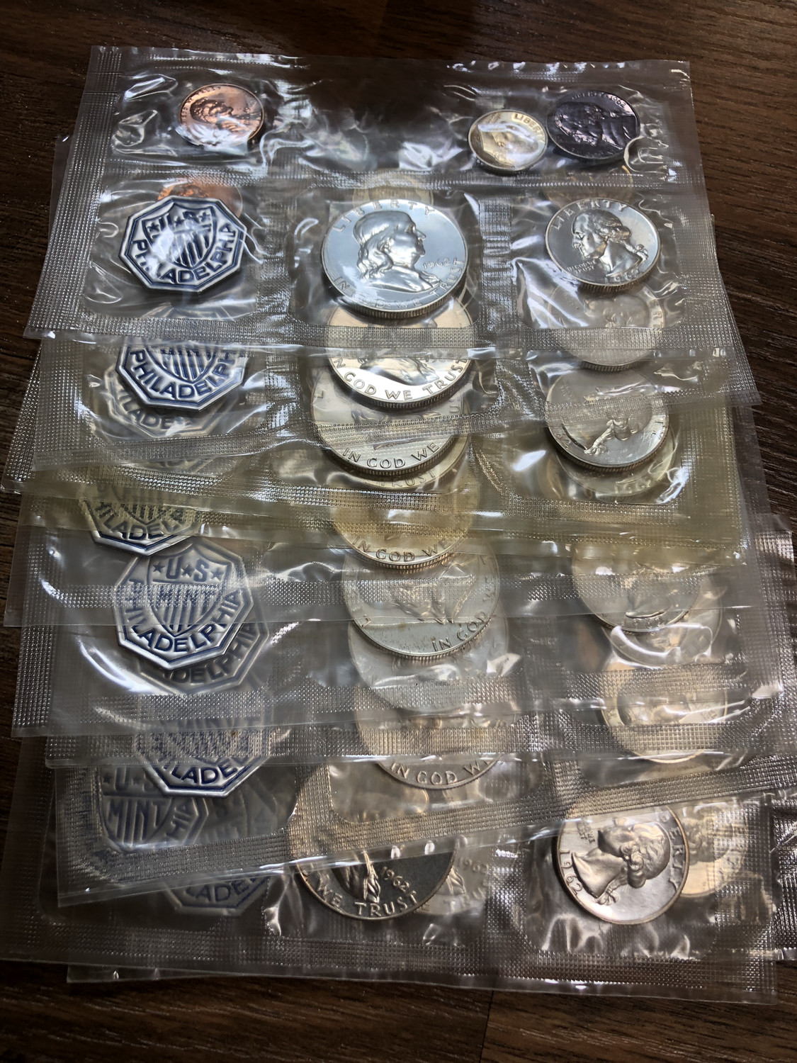 Lot of 10 1962 US SILVER PROOF SETS